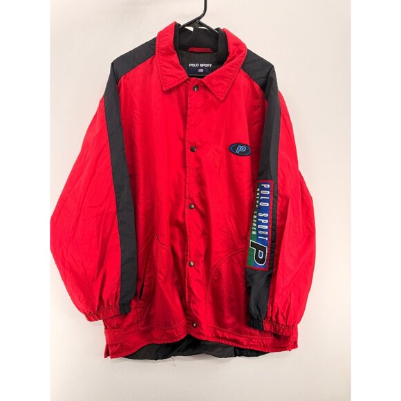 Vintage 90s Polo Sport Ralph Lauren Nylon Jacket Mens XL Snap Y2K - Picture 2 of 8